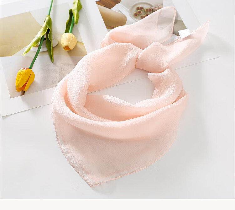 Hangsi Mansion Pure Color Custom Mulberry Silk Scarf Silk Pearl Gauze Square Scarf Birthday Gift for Mom Women's Festival 23