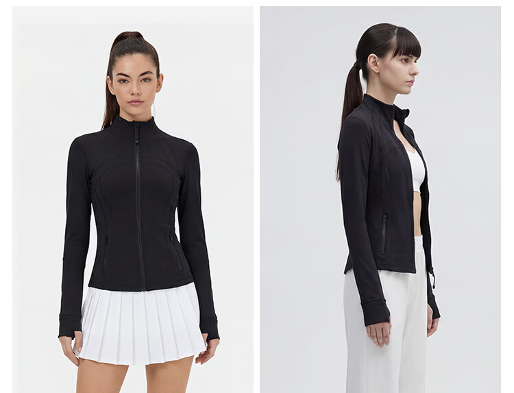 JD Jingzao 2026 New Spring Summer Define Women's Sports Jacket Running Fitness Slim Fit Coat Black L 18