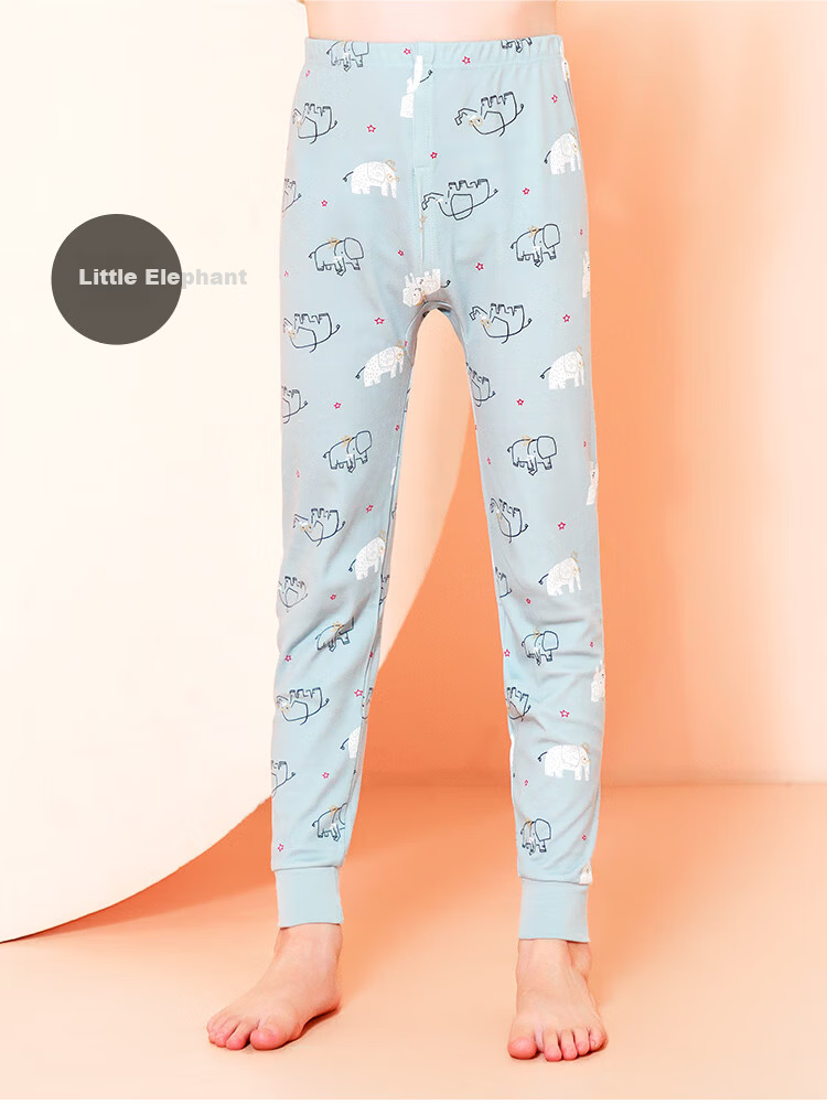 Dingguagua 100% Cotton Children's Thermal Long Johns Boys Autumn Winter Warm Cotton Pants Full Cotton Sleepwear 8