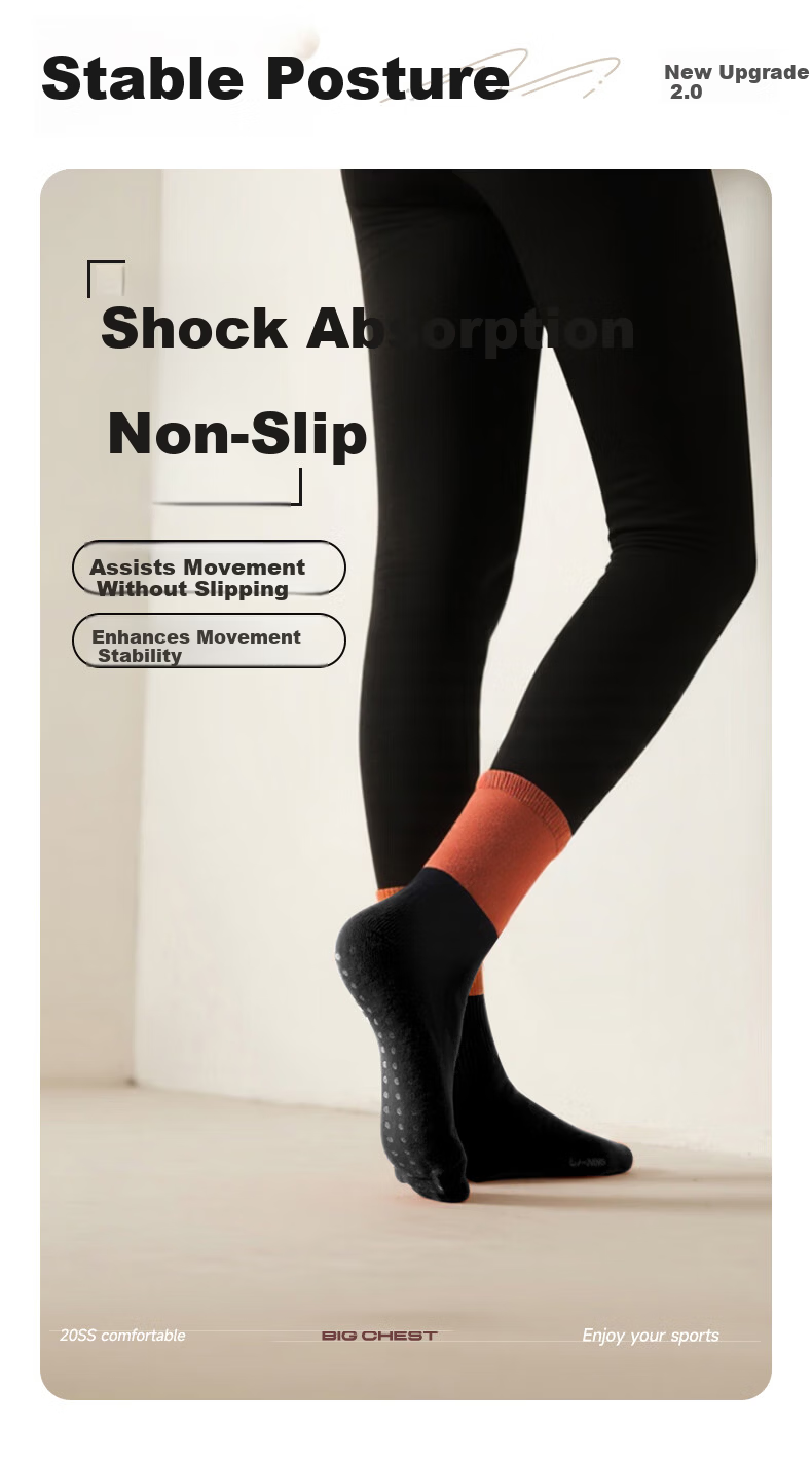 LI-NING Yoga Socks Pilates Socks Non-Slip Floor Socks Women's Professional Sports Fitness Aerobics Adult Cotton Sports Socks 1