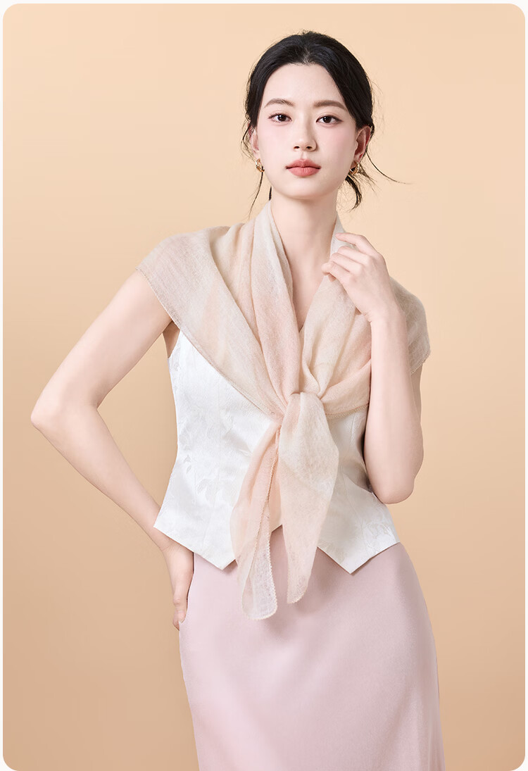 JIUMU 100% Cashmere Fine-Spun Cloud Mist Yarn Finger Ring, Fleece Outer Wrap, Large Shawl Scarf, Gift for Teachers And Mothers 10