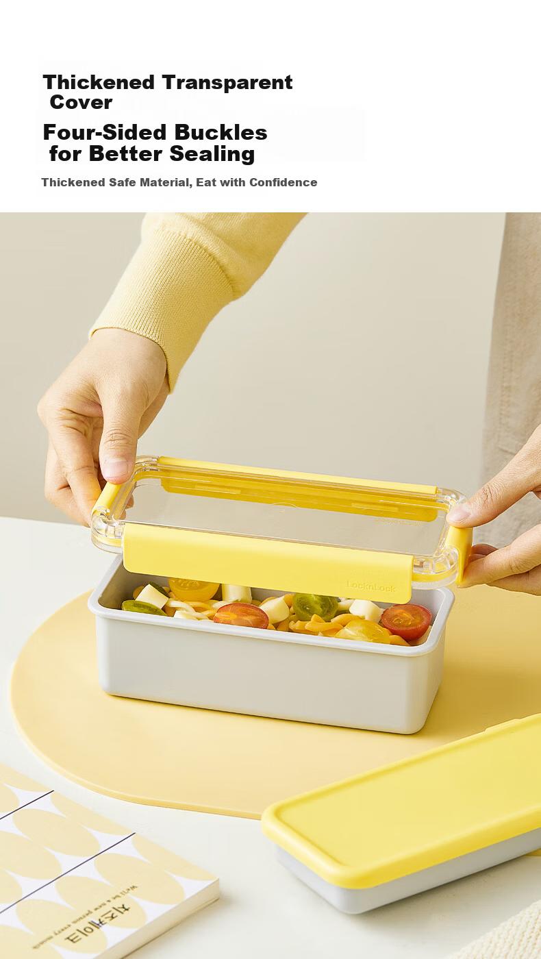 LOCK&LOCK Microwaveable Lunch Box Portable Plastic Bento Box for Office Workers and Students Single Meal Container 6