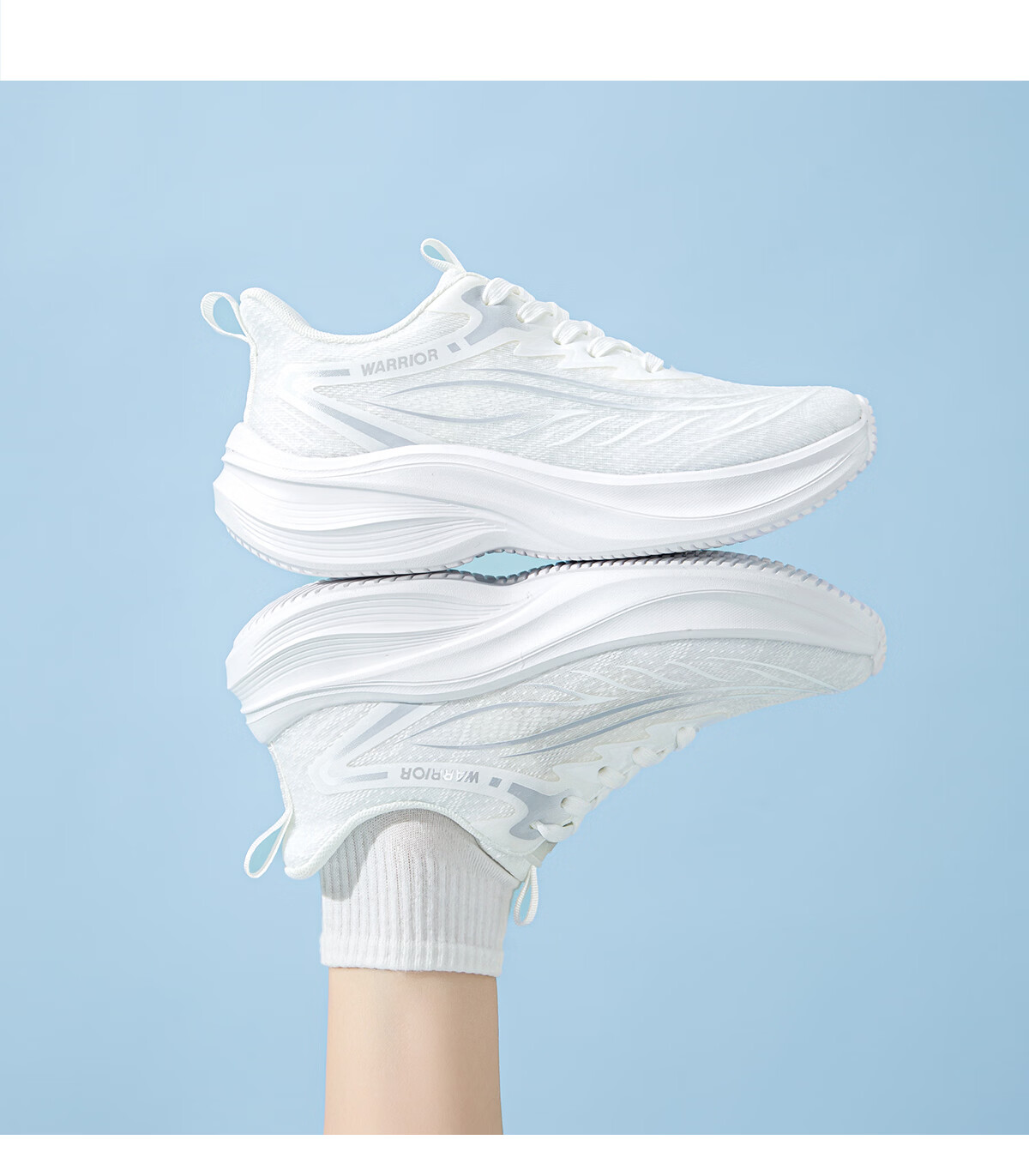 Warrior Women's Sports Shoes Spring New Lightweight Soft Sole Casual Running Shoes Shock Absorption White Green Size 38 23