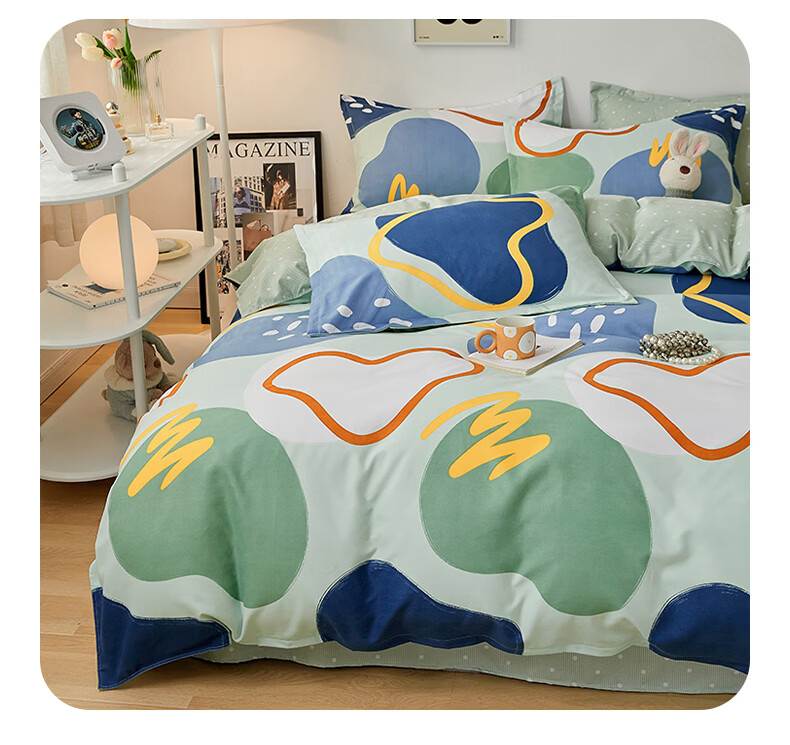 Grace Single Quilt Cover A-Class Antibacterial Thickened Quilt Cover Bedding Set Liuguang Impression 180*220cm 10