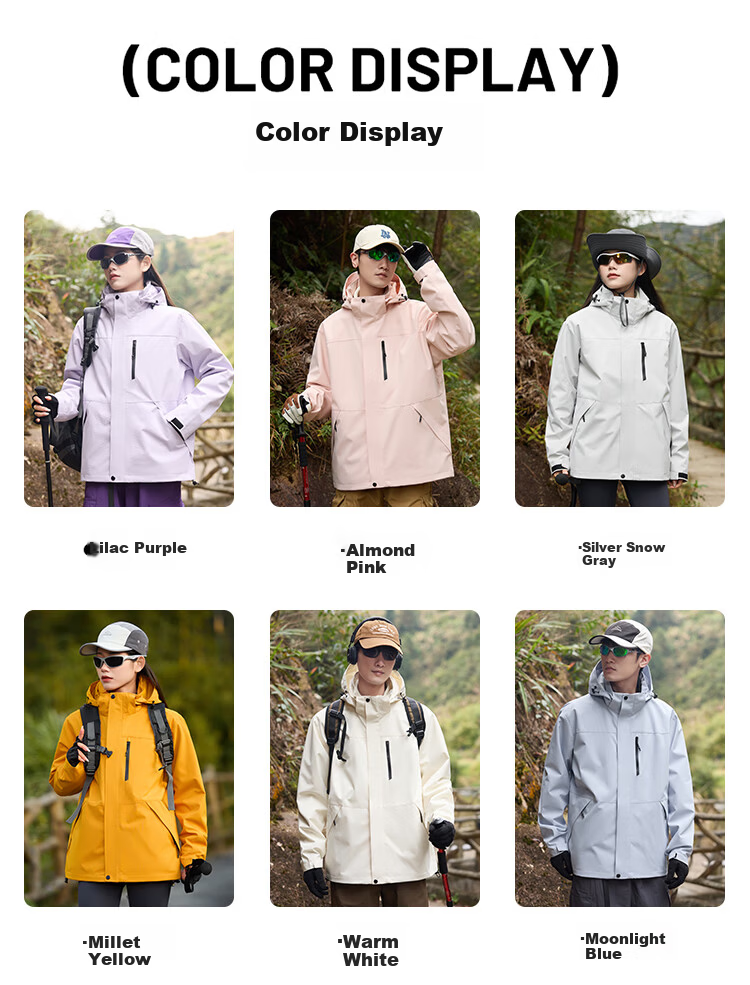 JEEP SPIRIT 3-in-1 Men's Autumn Winter Windproof Waterproof Jacket Outdoor Sports Coat for Women Black 4XL 9