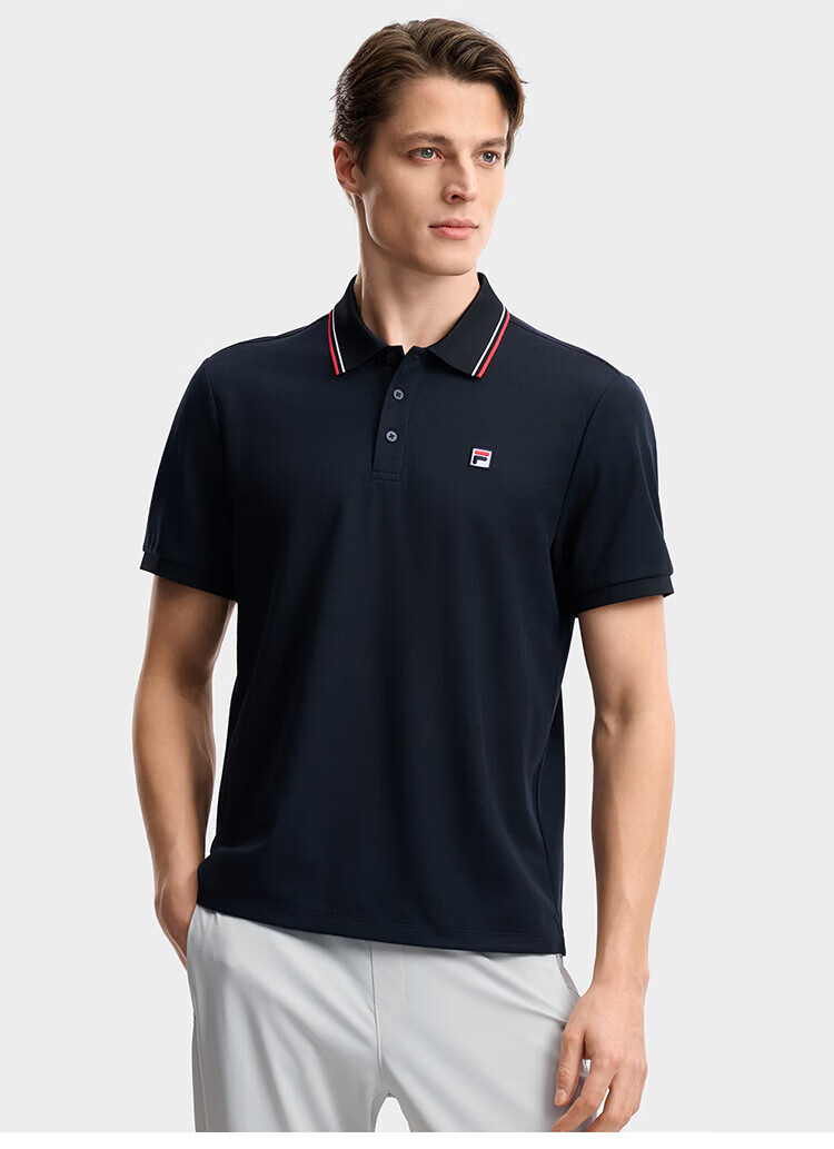 FILA Official Men's Knitted Short Sleeve Polo Shirt 2026 Summer Casual Comfortable Cooling Top 20