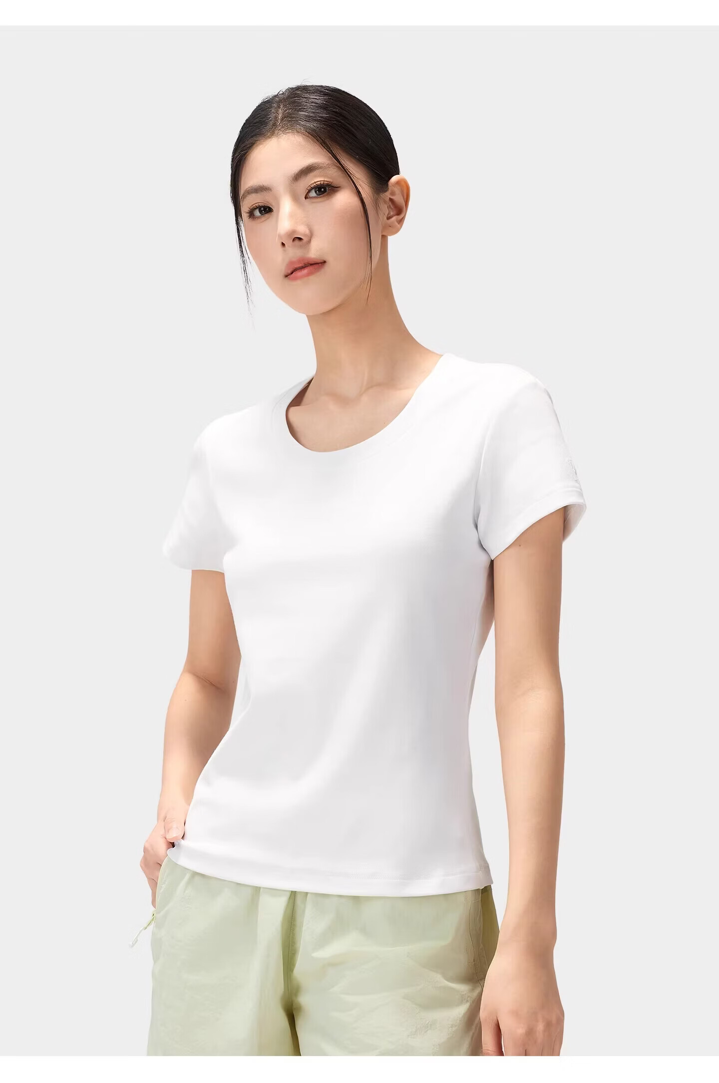 CAMEL Outdoor Casual Women's Shoulder T-Shirt 26 Spring Summer Breathable Stretch Slim Cotton Sports Tee K092 21