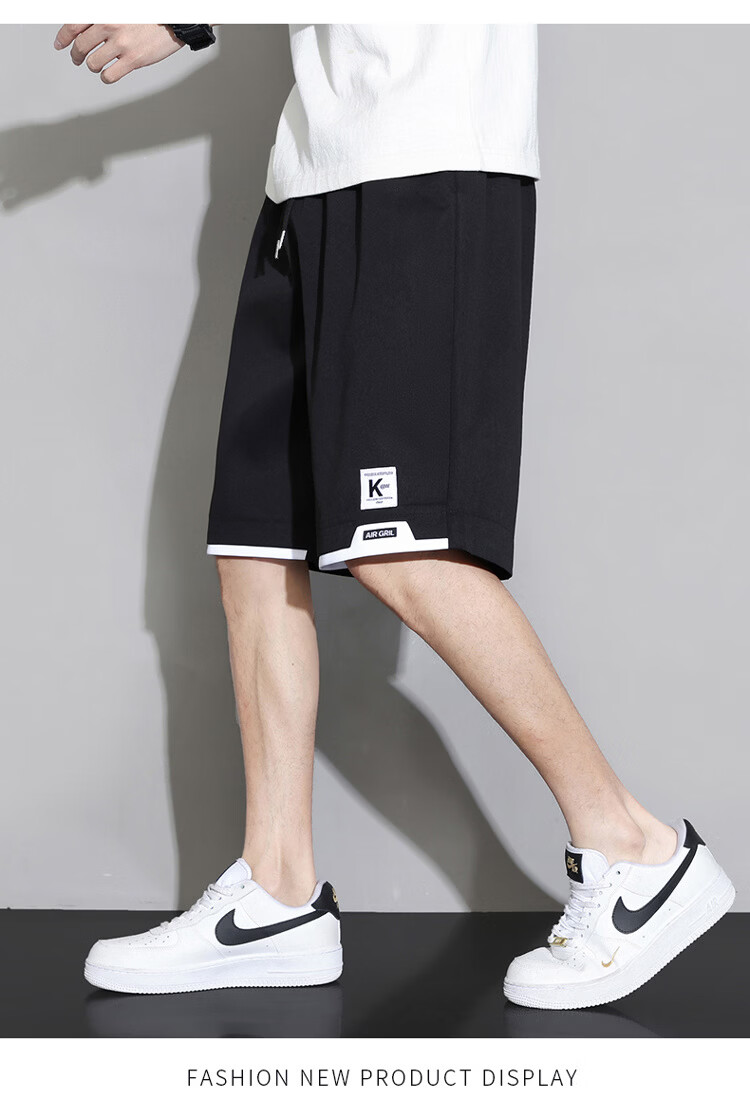 GLM Men's Summer Ice Silk Casual Simple Versatile Breathable Smooth Five-Point Shorts 11