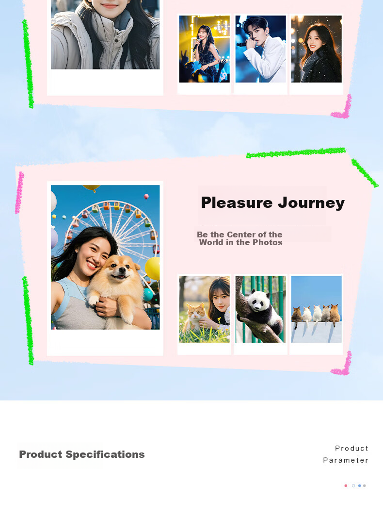 HPRT Z5S Instant Camera All-in-One Photo Printer Mini Portable Photo Printer Gift for Besties and Girlfriends (Green) 6