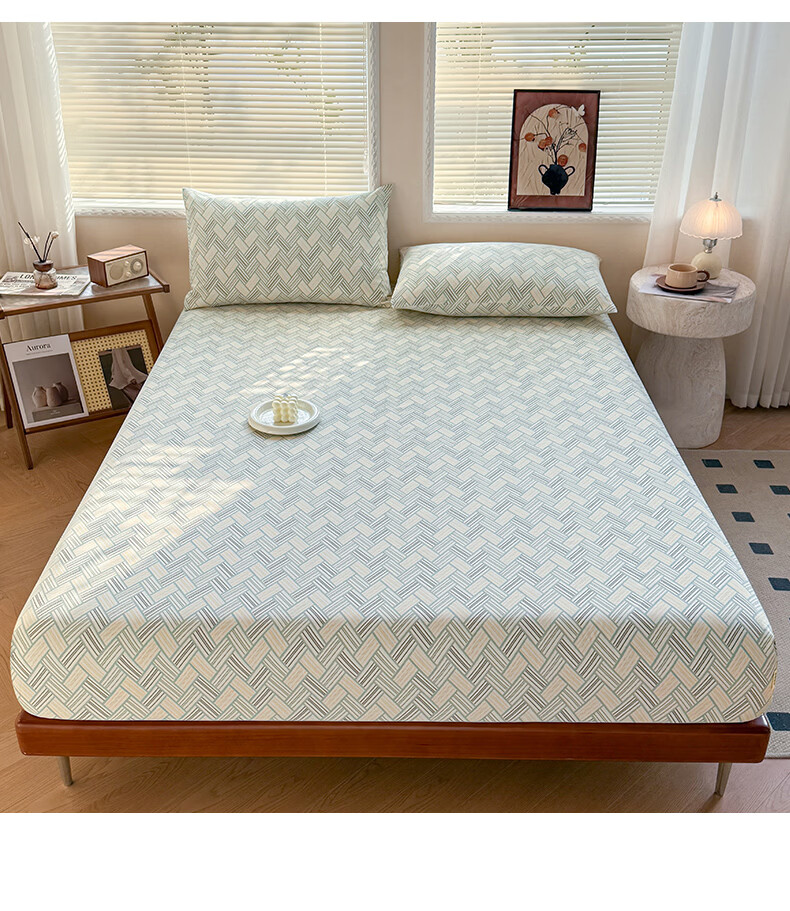 SOMERELLE Class A Mattress Cover Coarse Fabric Cooling Mat Thickened Cooling Mattress Protector Cover 180*200cm + Pair of Pillowcases 22