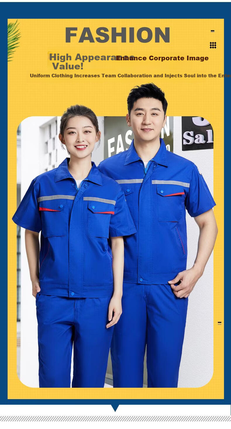 Lido According to Chen Custom Anti-Static Workwear Durable Men's Spring and Autumn Long Sleeve Reflective Strip Engineering Uniform Auto Repair Labor Protection Workwear Custom Work Suit 23