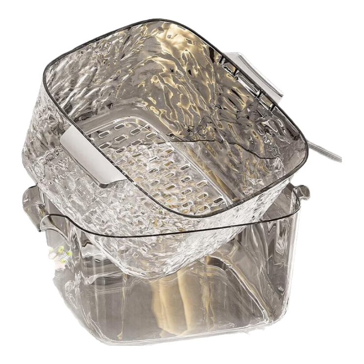 Jiadu Kitchen Sink Drainer Basket, Double-Layer Thickened Fruit Tray, Household Living Room Coffee Table Sink Strainer Basket