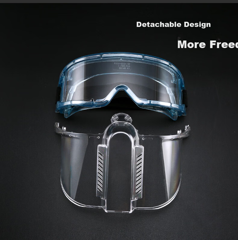 Shanduoao Detachable Goggles DH431 Splash and Impact Resistant Protective Face Shield with Goggles 4