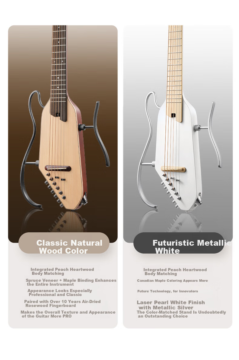 DONNER HUSH-I Pro Silent Acoustic Guitar Pro Portable Smart Folk Guitar Sunset Color 17