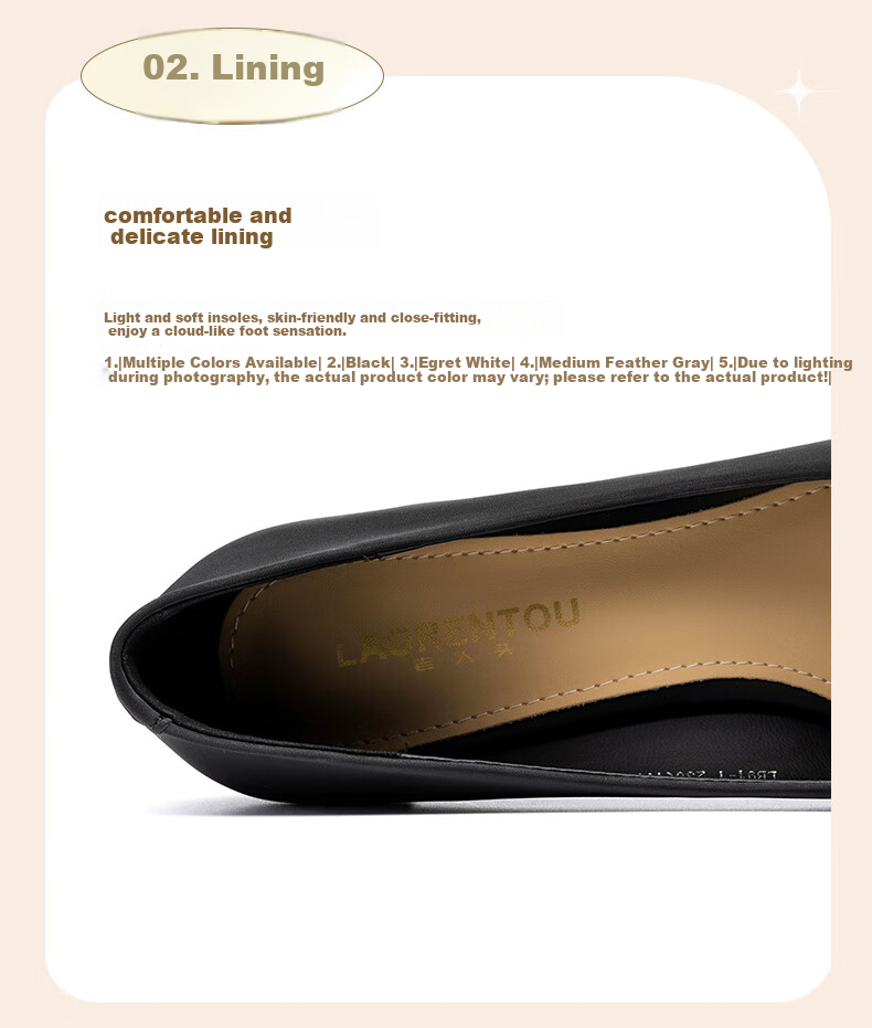 LAORENTOU Women's Professional Work Leather Shoes, Chunky Heel Pointed Toe High Heels, Comfortable Women's Shoes LB91 Beige Size 35 4