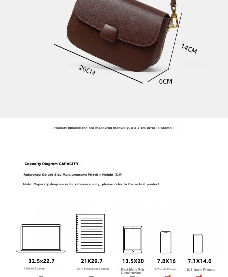 Miaoli Women's Leather Small Square Bag Luxury Crossbody Shoulder Bag Birthday Gift for Girlfriend Wife 7