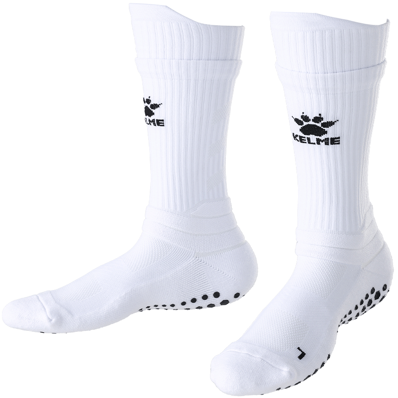 KELME Football Mid-Calf Sports Socks Silicone Anti-Slip Professional Match Training Football Socks Black L (39-42)