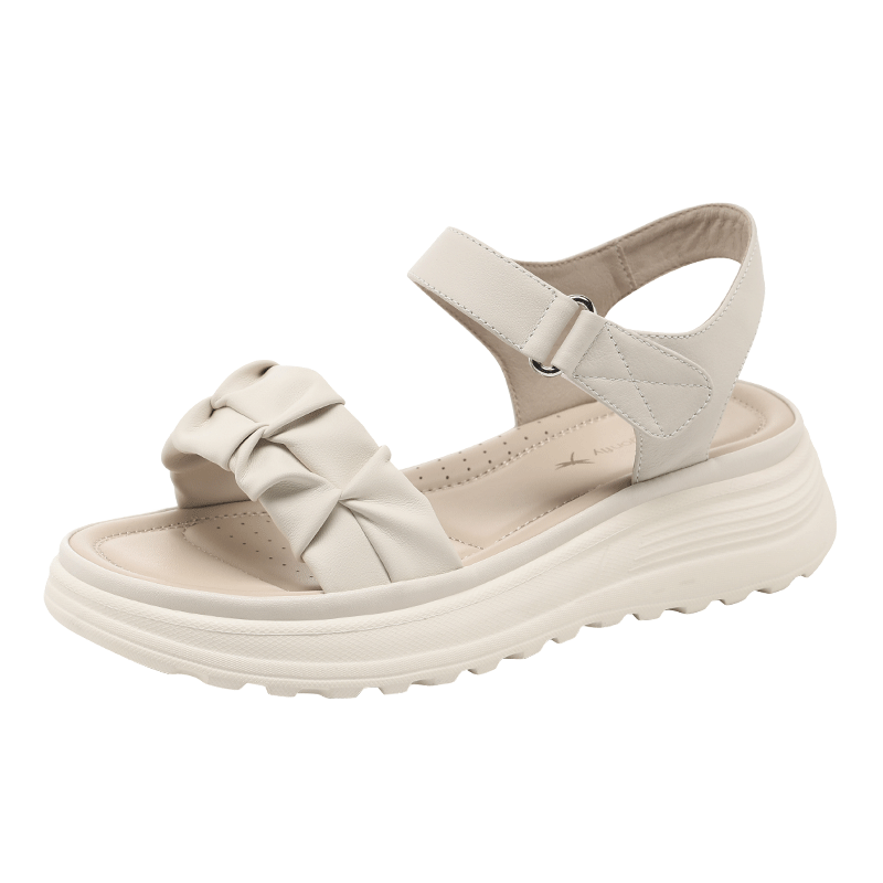 Red Dragonfly Women's Sandals New Thick Sole Casual Platform Soft Sole Lightweight Commuter Mom Shoes WTK265712 Beige Size 38
