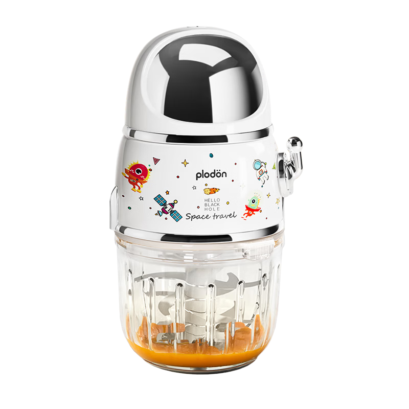 PLODON Baby Food Processor and Masher Baby Food Tool Titanium Coated Steel Blades Detachable Cup Sleeve Dual Cups Dual Blades Multiple Speeds