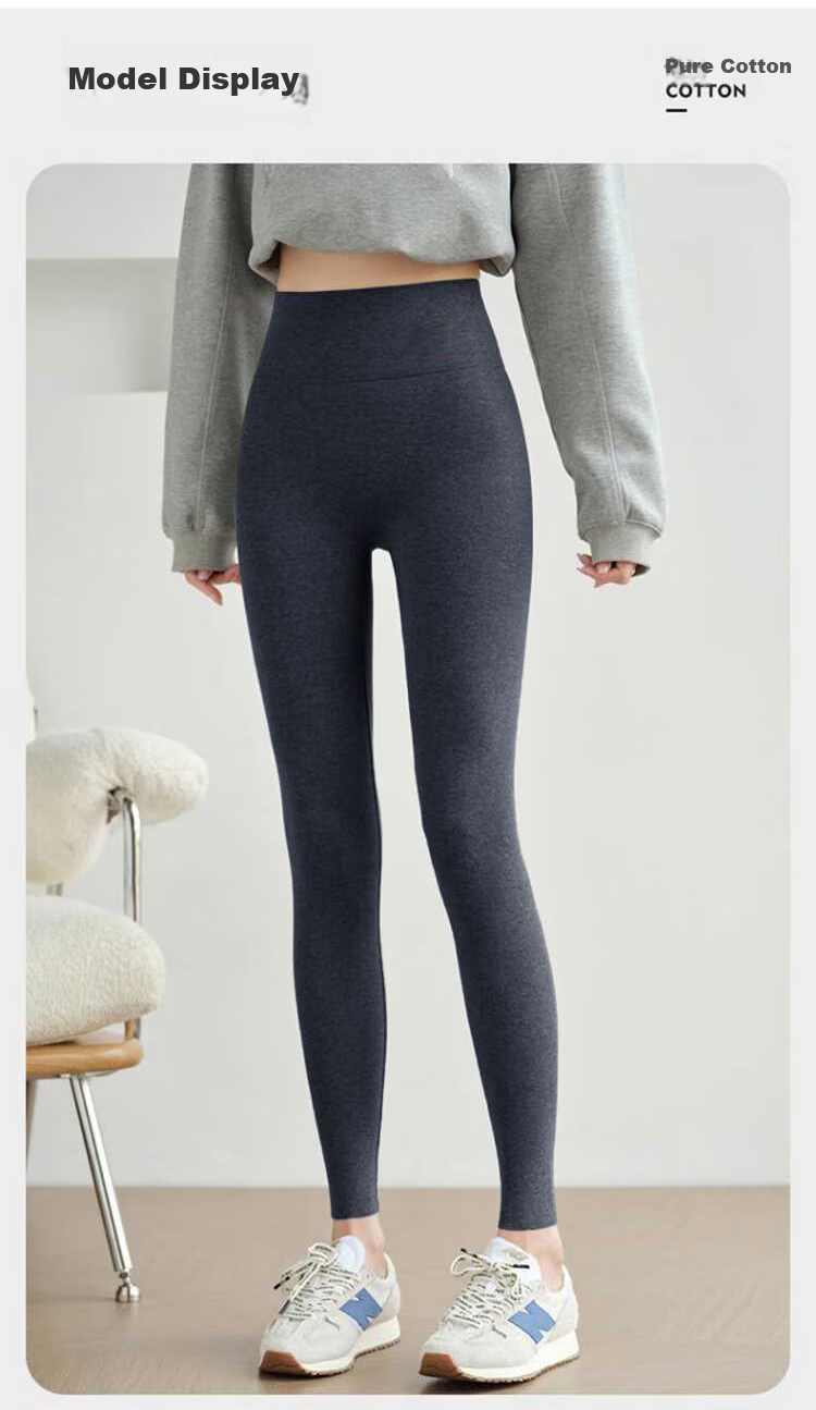 Zaisuo Women's Autumn Winter Cotton Striped Slimming Leggings Fleece Lined Thickened Tights Outerwear Leggings 15