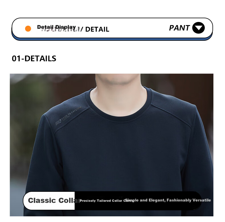 Romon Men's Sweatshirt Spring High-End Business Casual Long Sleeve T-Shirt Versatile Crew Neck Base Shirt Jacket Green D7S 2XL 19