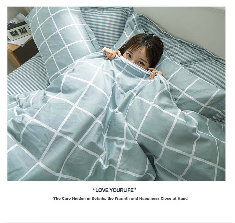AVIVI Dormitory Bedding Set Three-Piece Student Single Bed Sheet Quilt Cover Pillowcase Yage Era Quilt Cover 150*200cm 10