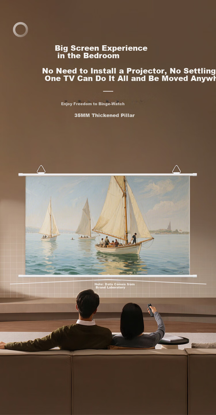 Zhiying Home Projector Screen 72 Inch 16:9 Wall-Mounted Photon Screen 4K HD Office Home Theater Compatible with XGIMI, JmGO, Xiaomi, Dangbei, Epson 7