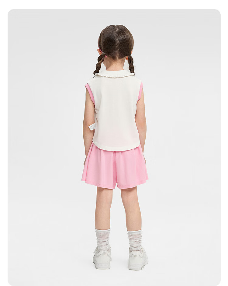 Balabala Girls Sleeveless Set Toddler Baby Two-Piece 2026 New Summer Cool Half-Button Sweet Vest + Skirt Pants 13