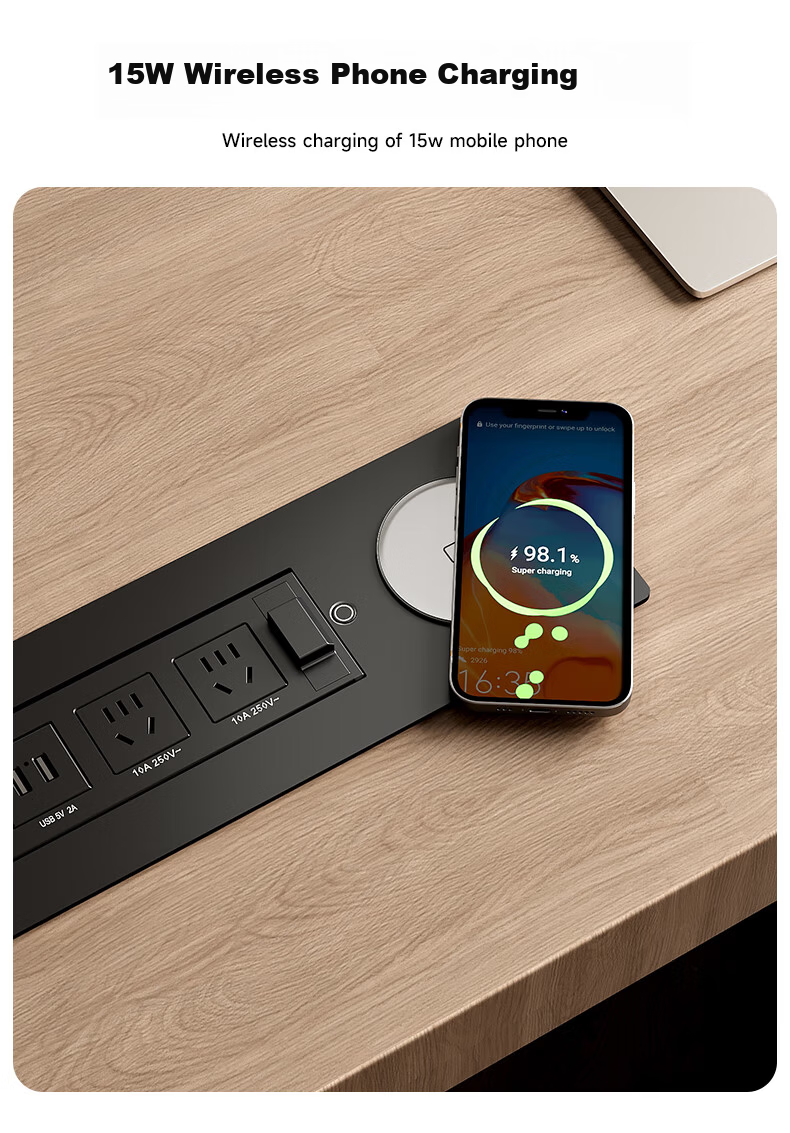 Comfort Embedded Desktop Power Strip Hidden Office Desk Multimedia Built-in Socket 7