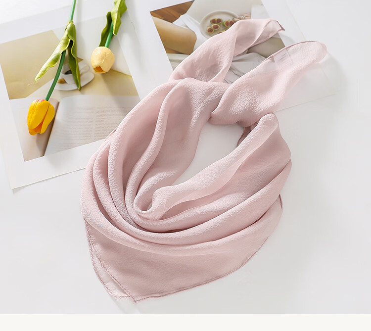 Hangsi Mansion Pure Color Custom Mulberry Silk Scarf Silk Pearl Gauze Square Scarf Birthday Gift for Mom Women's Festival 13