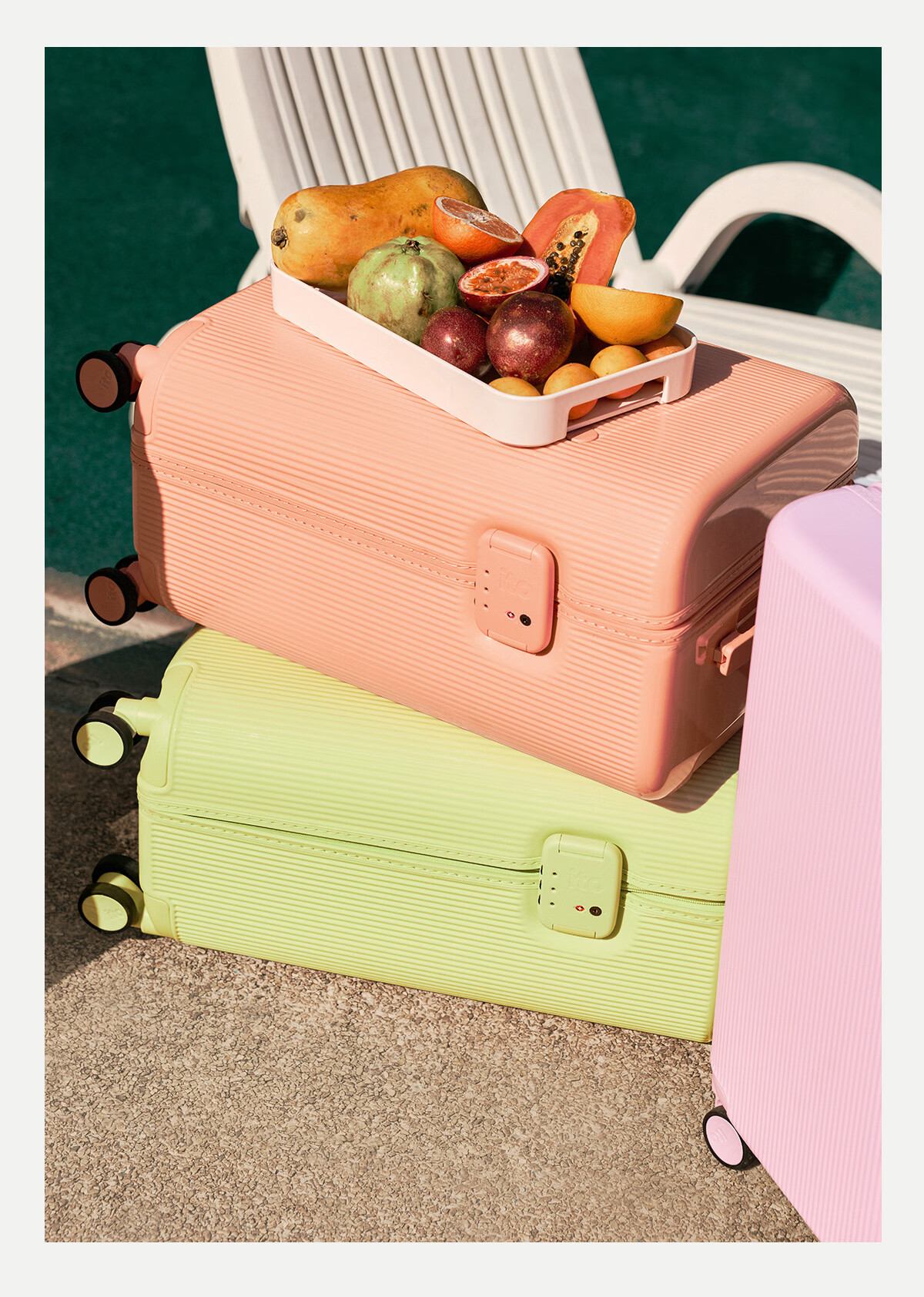 ITO PISTACHIO 2 STRIPED Dream Pink, 20-Inch Carry-On Luggage, Suitcase, Trolley Case, Travel Case 7