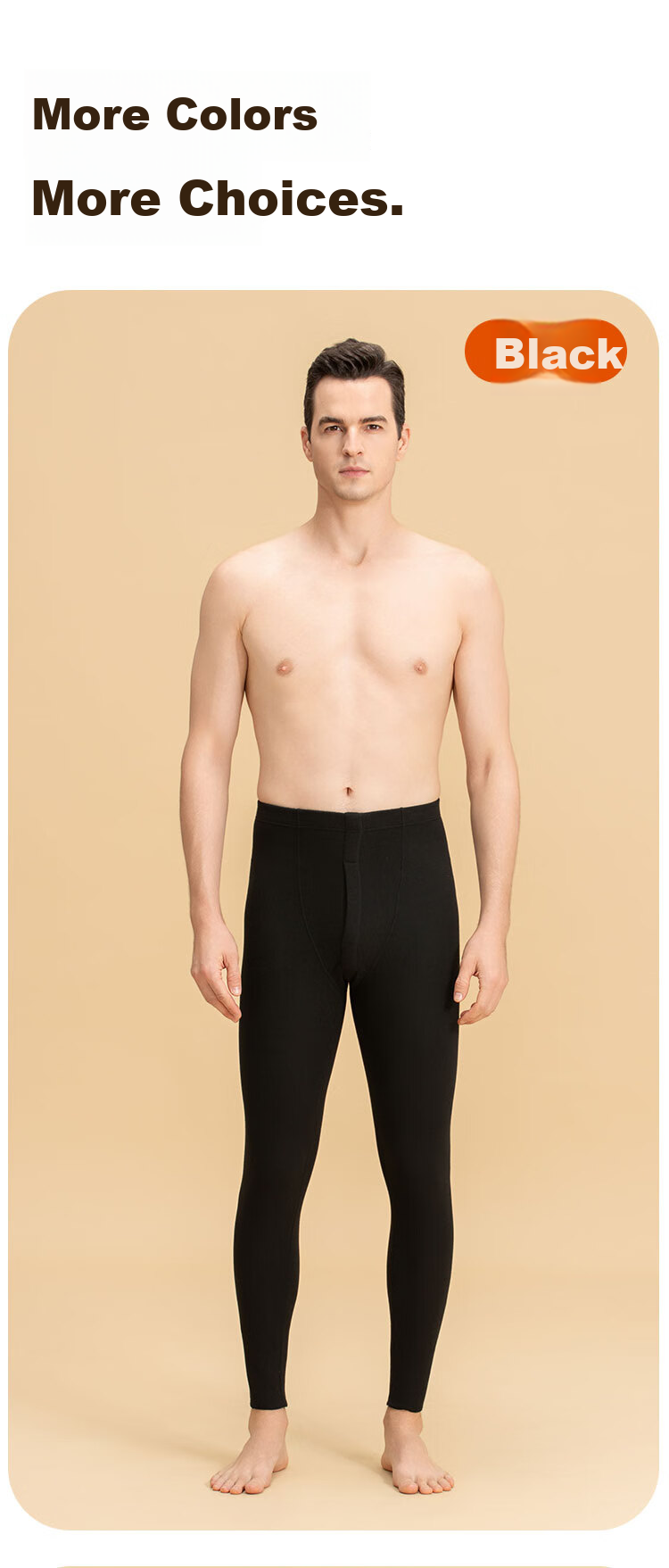 Men's Orange Thermal Long Johns Warm Pants Autumn Winter Goat Cashmere Antibacterial Basic Base Layer Gray Blue 2XL 16