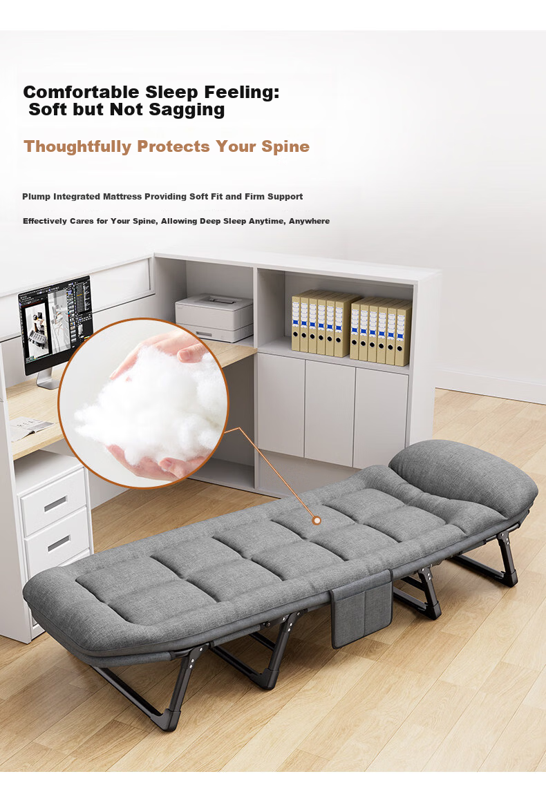Qiyinge Office Nap Folding Bed Recliner Single Simple Military Cot Night Shift Duty Hospital Care Bed 3