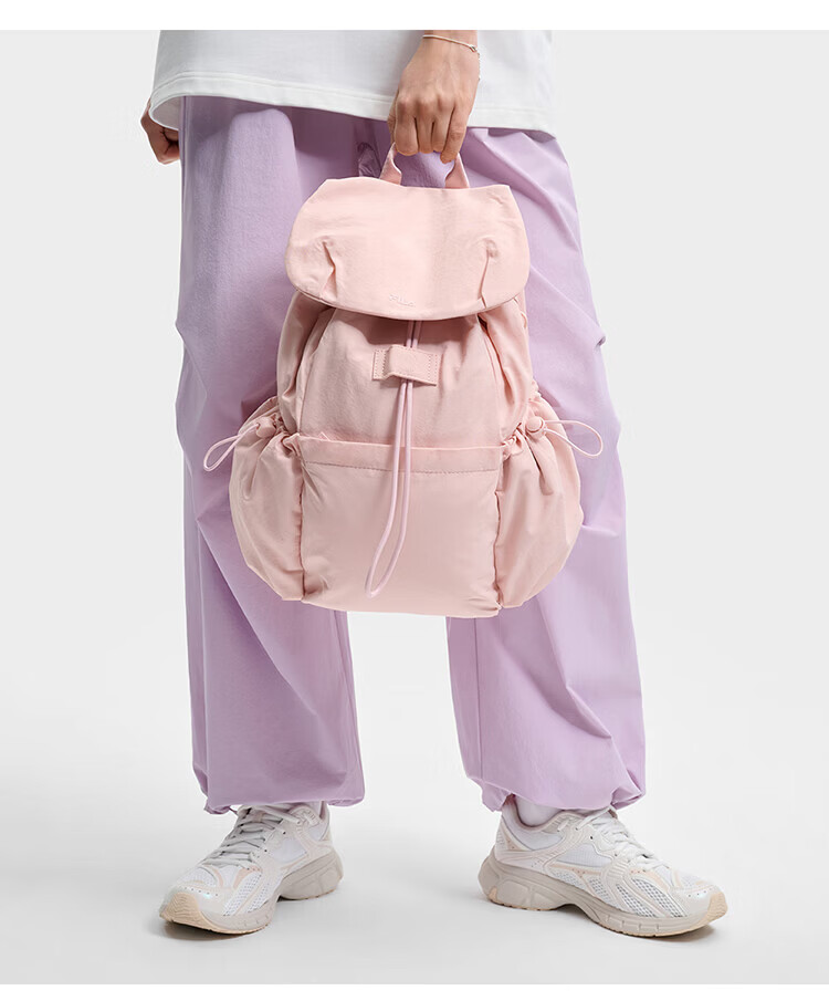 FILA Han So-hee Style Official Women's Summer Macaron Multi-Pocket Backpack School Bag Casual Bag 29