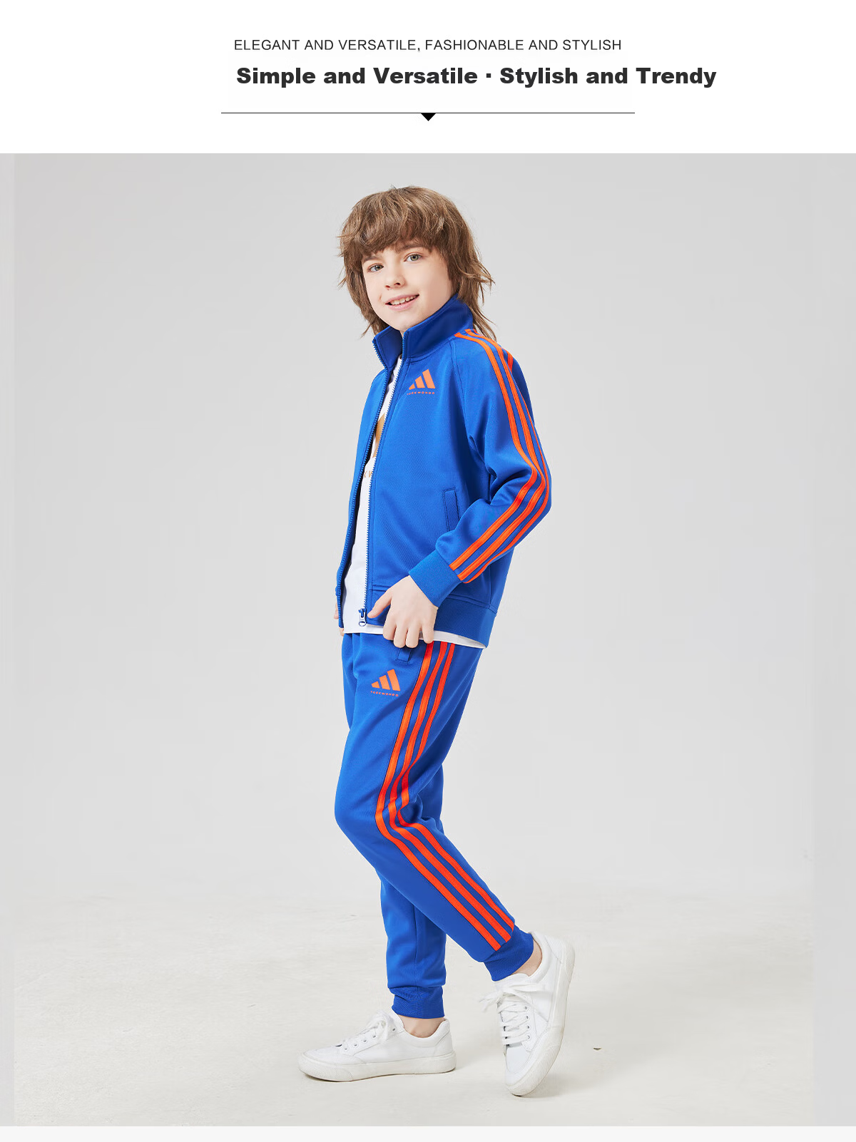 Adidas Kids Lightweight Sporty Simple Comfortable Stand Collar Jacket TR30JTK Lavender/White Size 116 3