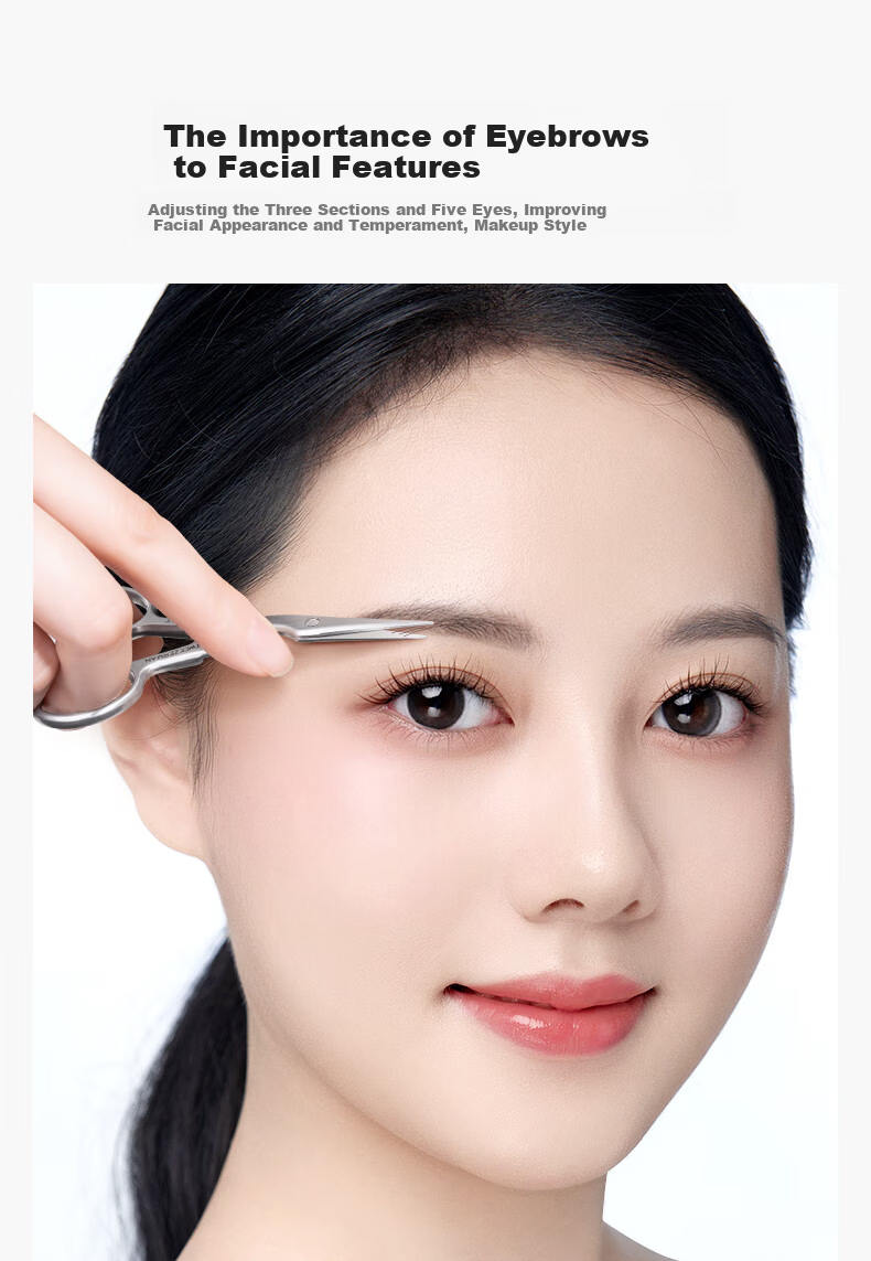 Tweezerman Imported Eyebrow Scissors and Brush Set Safe Eyebrow Grooming Beauty Makeup Tools Gift 10
