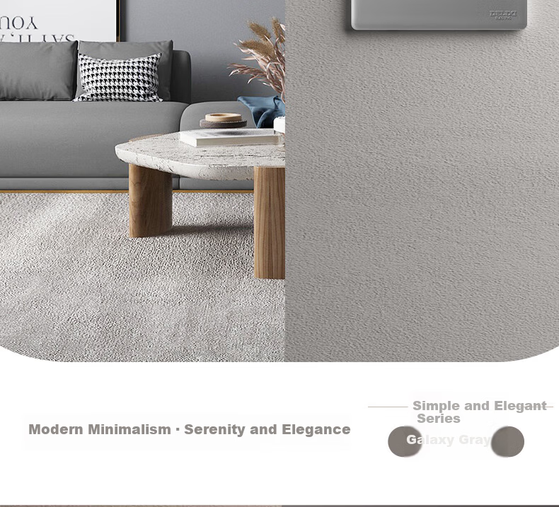 DELIXI 86-Type Ultra-Thin Matte Large Panel 260 Galaxy Gray Single-Gang Single-Control Switch Socket Panel 15