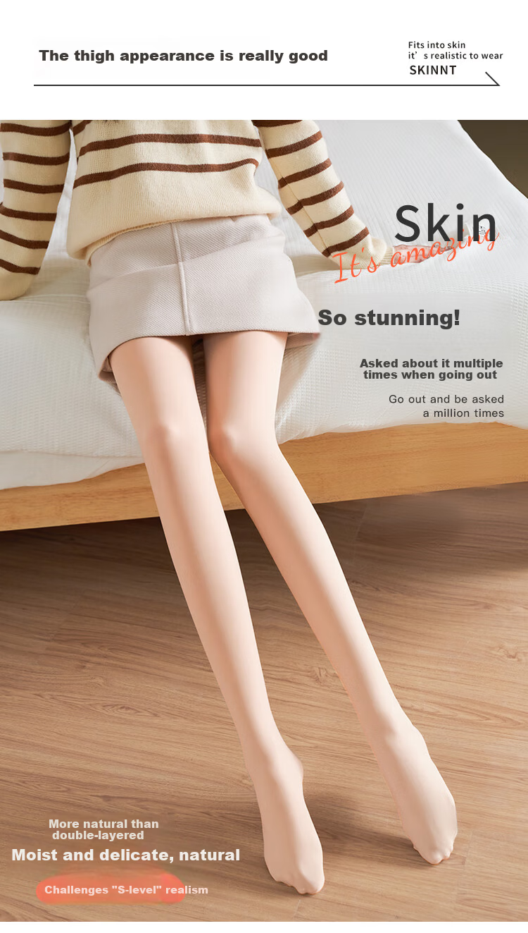 LangSha Women's Spring and Autumn Leggings Nude Tights Sheer Pantyhose Watermelon Crotch Glossy Stockings 1