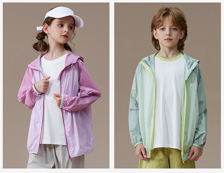 Cotton Summer Kids Sun Protection Jacket Cooling UPF50+ Original Yarn Lightweight Breathable Sunproof Coat Blue 120 9