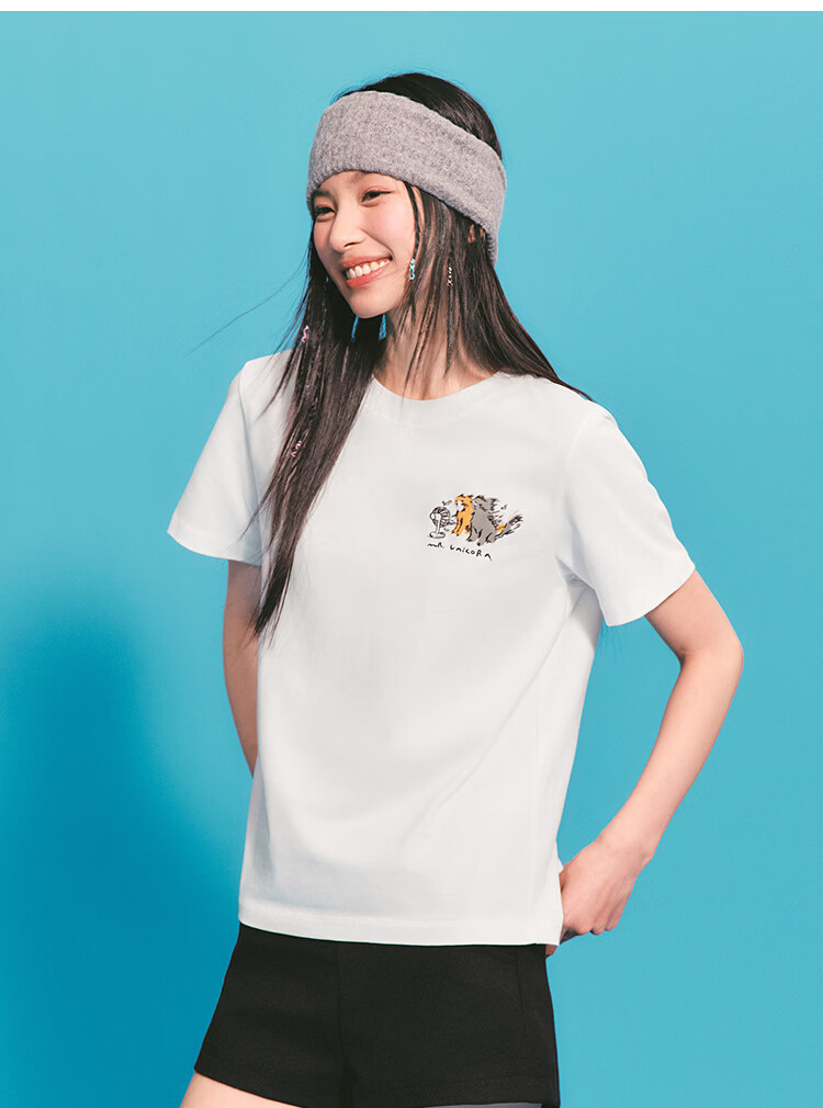 Semir Mall Edition | Illustrator Collaboration Women's Summer Loose Embroidered Short Sleeve T-Shirt 2026 Top 101326100021 18