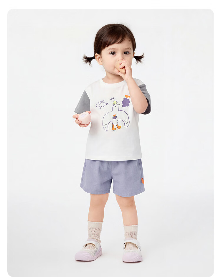 Balabala Baby Short Sleeve Set Infant Summer Outfit 2026 New Boys Girls T-Shirt Pants Cute Fashion 12