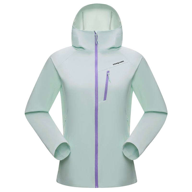 Xiongmao Liu Yifei Same Style [Wanye Soft] Hooded Soft Shell Jacket, Water-Repellent, Windproof, Slim-Fit Coat for Women 1176