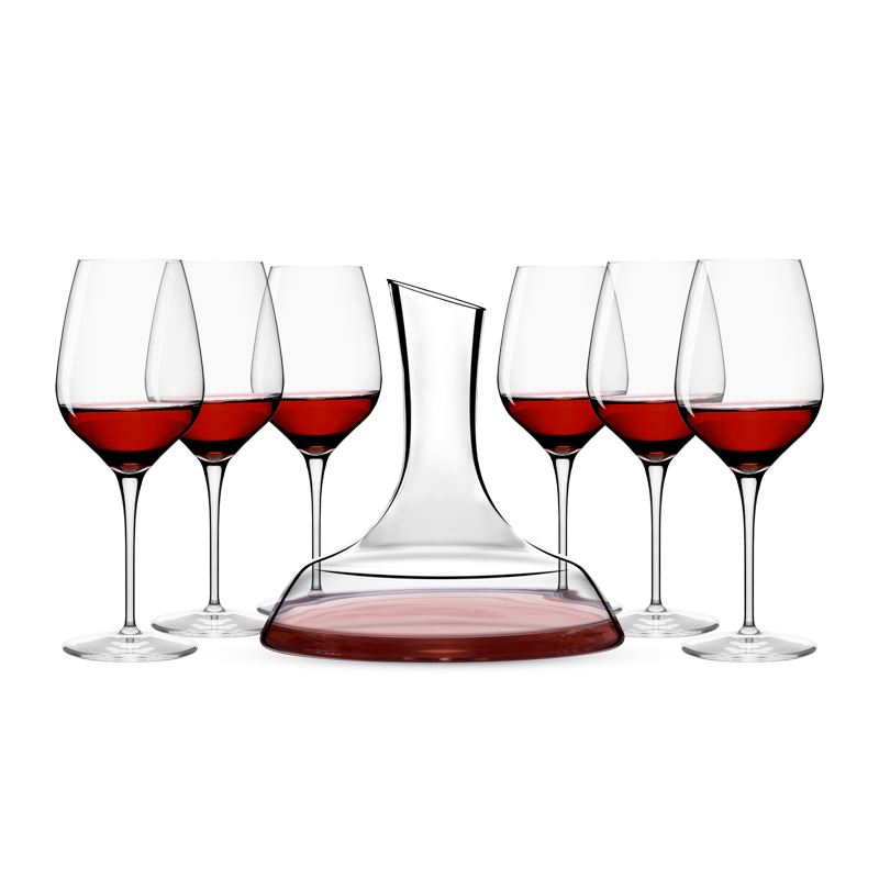 Cheer Red Wine Glass Set High Stem European Imported Crystal Glassware Wine Decanter Set