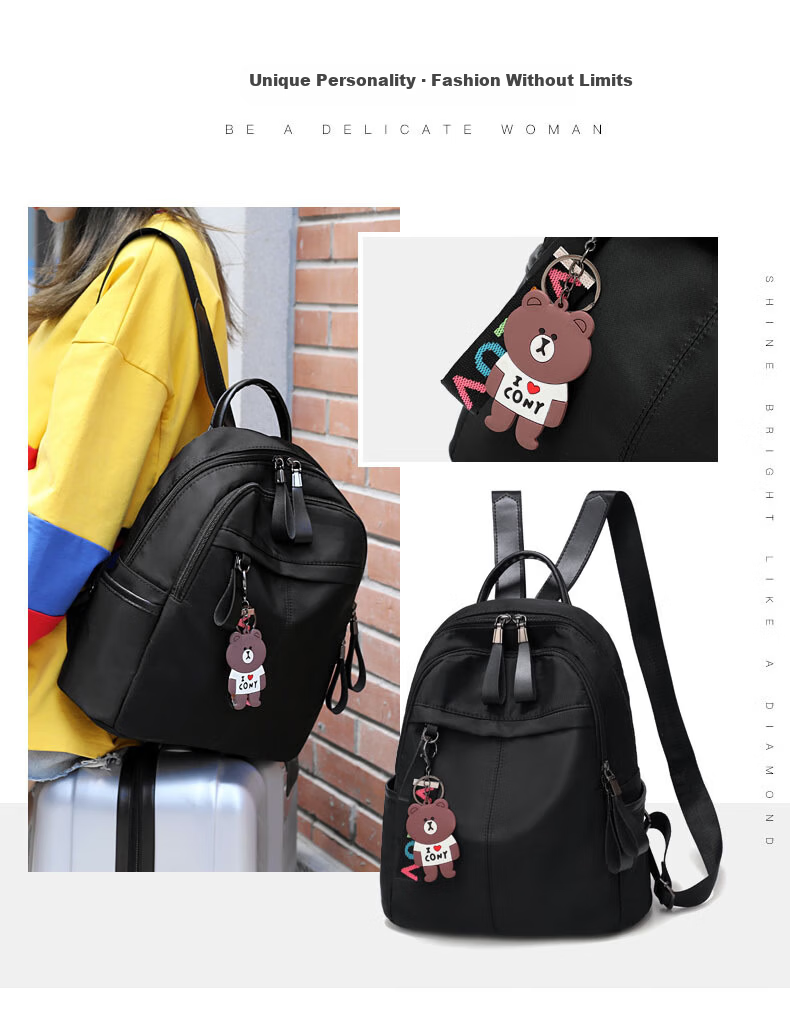 Lao Ren Tou Women's Large Capacity Backpack Shoulder Bag School Bag Sports Travel Bag Luxury Gift for Girlfriend 2