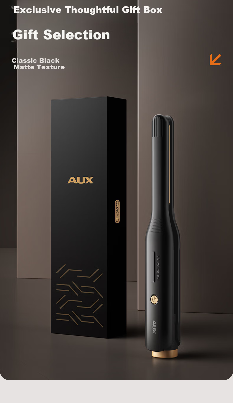 AUX Men's Volumizing Hair Straightener and Curler 13mm Dual-Use Negative Ion Flat Iron for Short Hair, Heat Protection Curling Iron, Boyfriend Gift 15