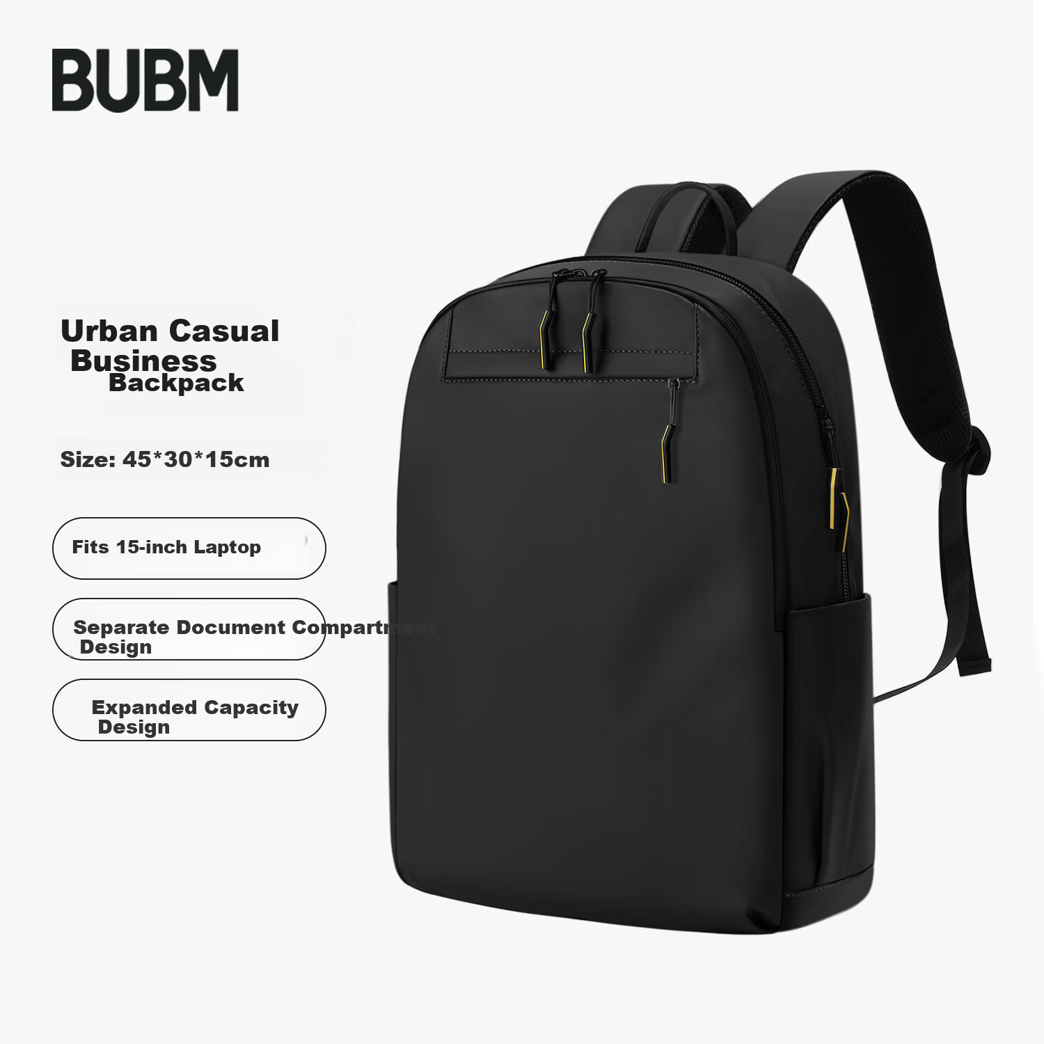 Biyoumei Business Laptop Backpack Large Capacity Travel Multifunctional Commuter Bag Black