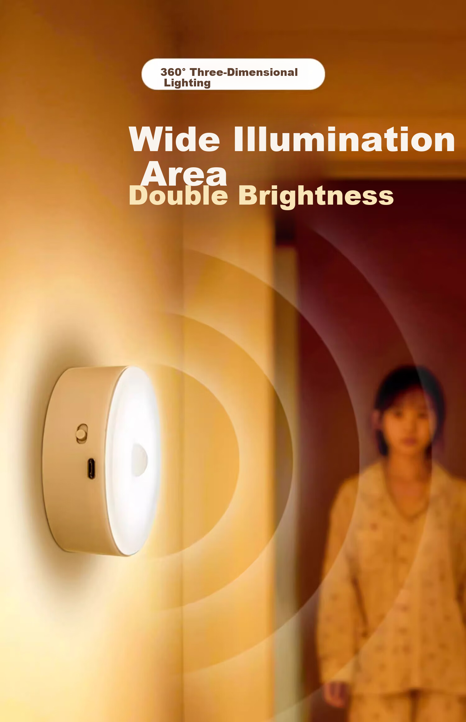 Heart Lock Sensor Night Light Rechargeable Magnetic Long Battery Life for Bedroom Closet Corridor Nursing Nighttime Use 5