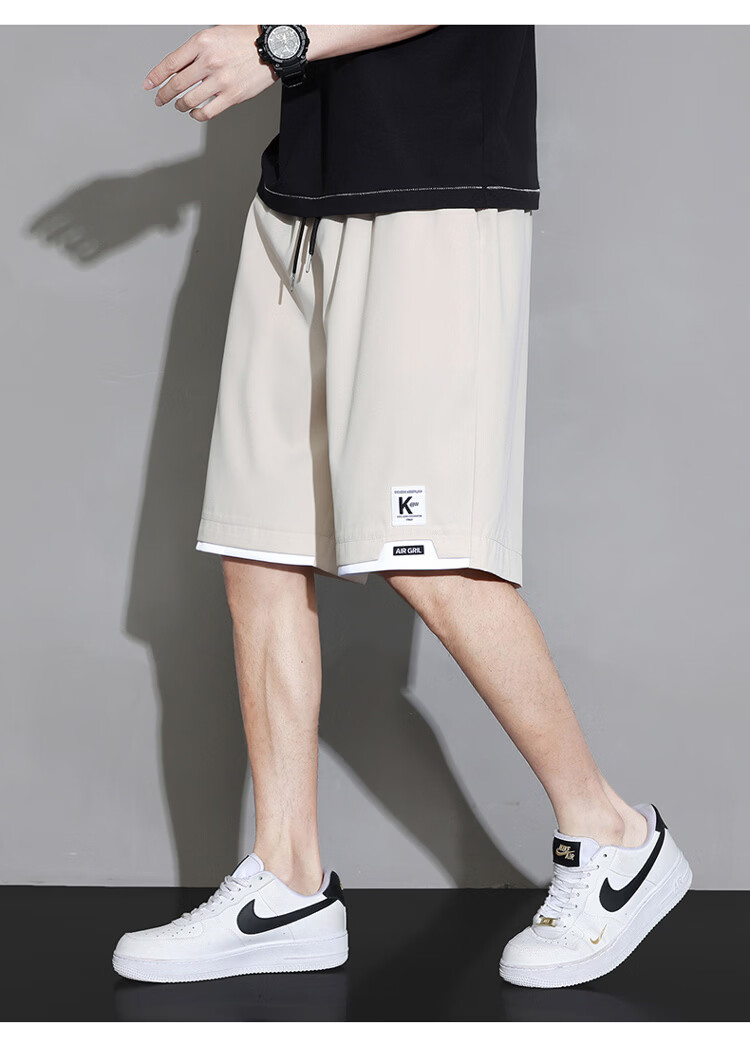 GLM Men's Summer Ice Silk Casual Simple Versatile Breathable Smooth Five-Point Shorts 19