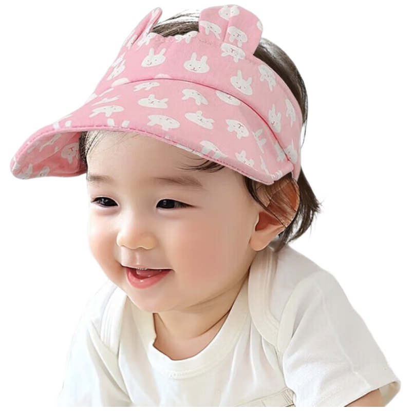 9i9 Baby Hat Summer Open-Top Sun Hat Cute 3D Design Breathable Thin Sun Protection Hat for 0-2 Years F30 Colorful Rabbit