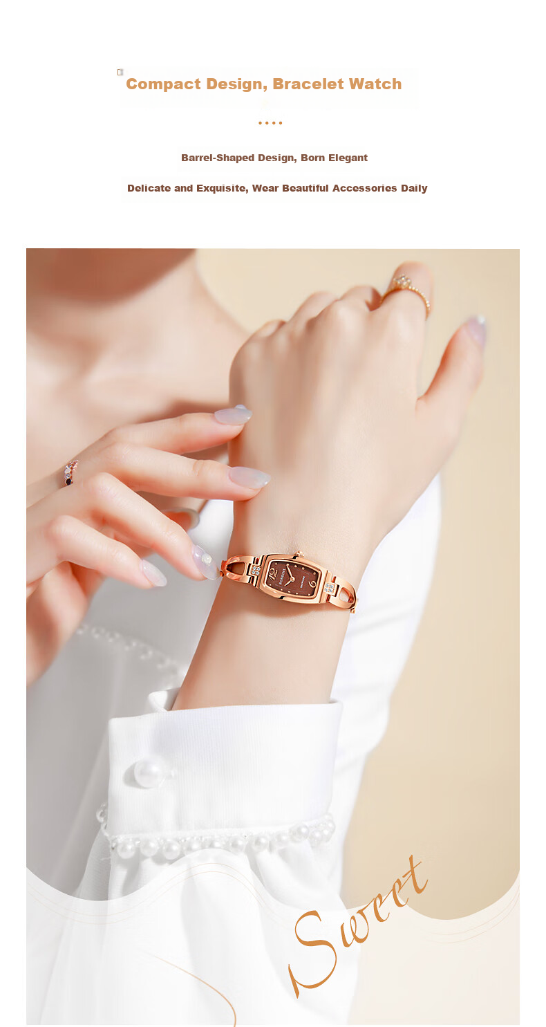 ROSSINI Women's Small Dial Bracelet Quartz Watch Ladies Brand Watch Valentine's Christmas Birthday Gift for Girls 3